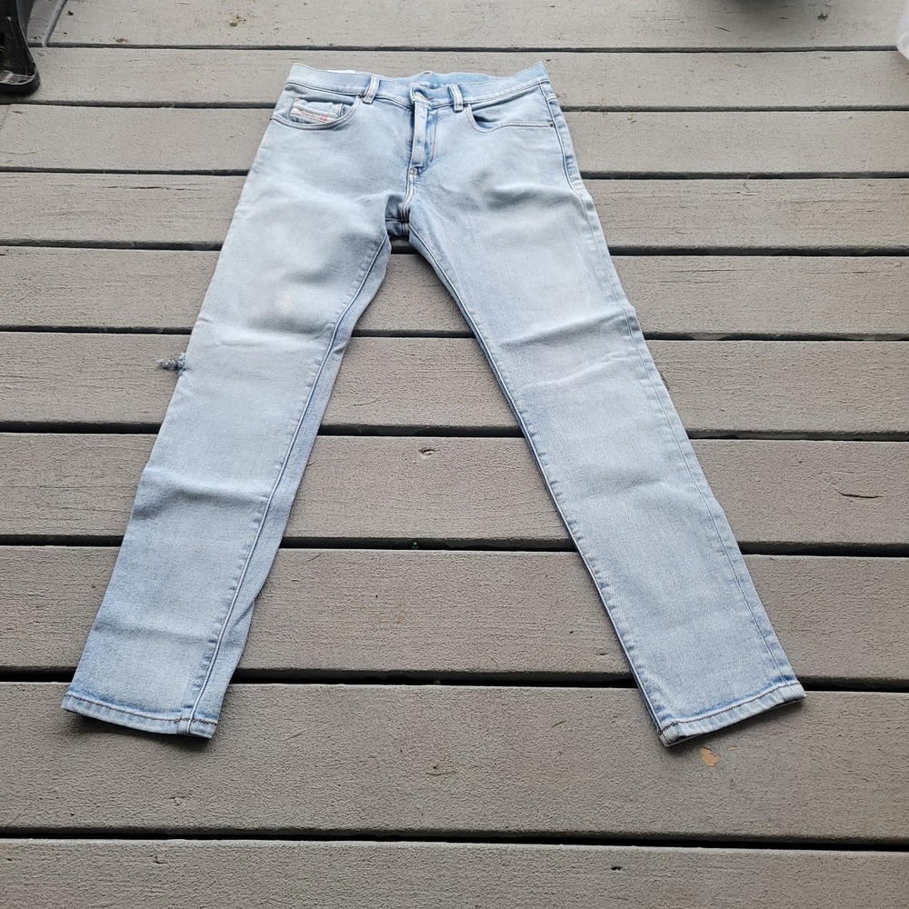 Vintage Diesel Light Blue Wash Straight Denim Jeans Size 29x30